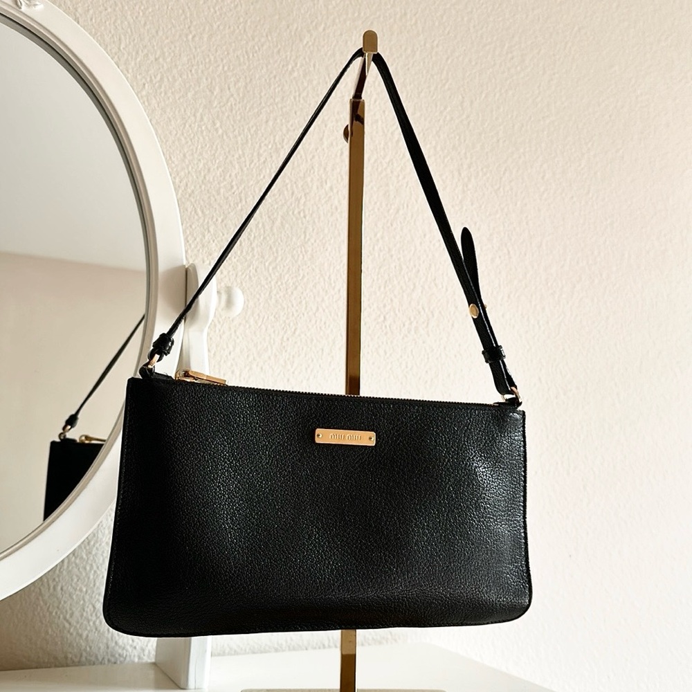 MIU MIU Black Leather Pochette